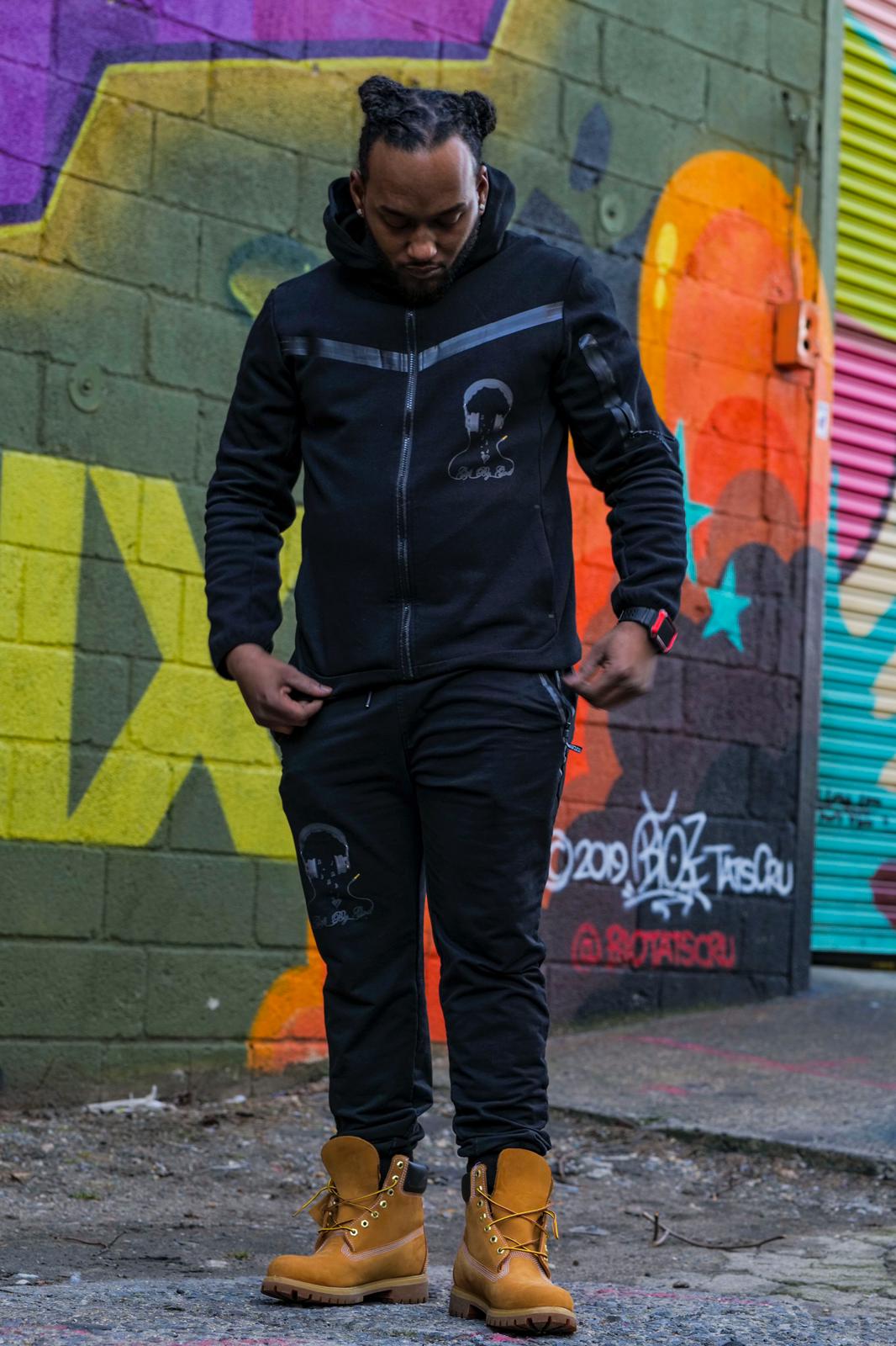 Black Track Suit with black logo