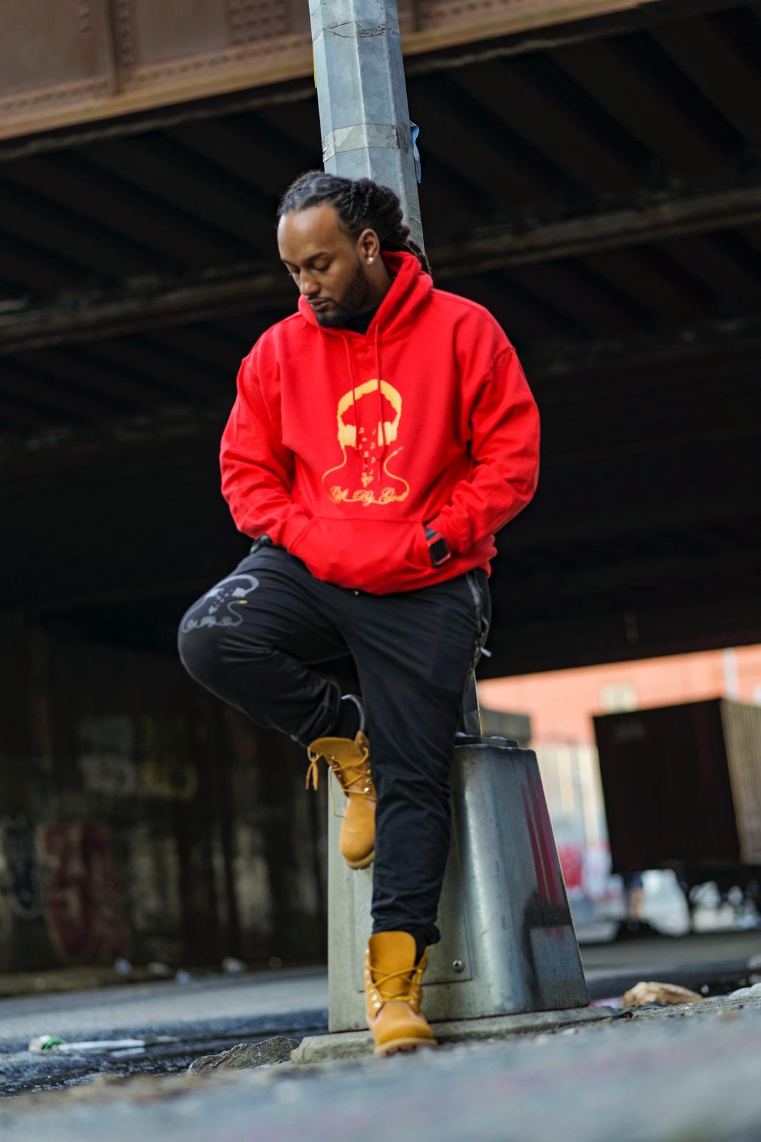 Red Hoodie with gold logo