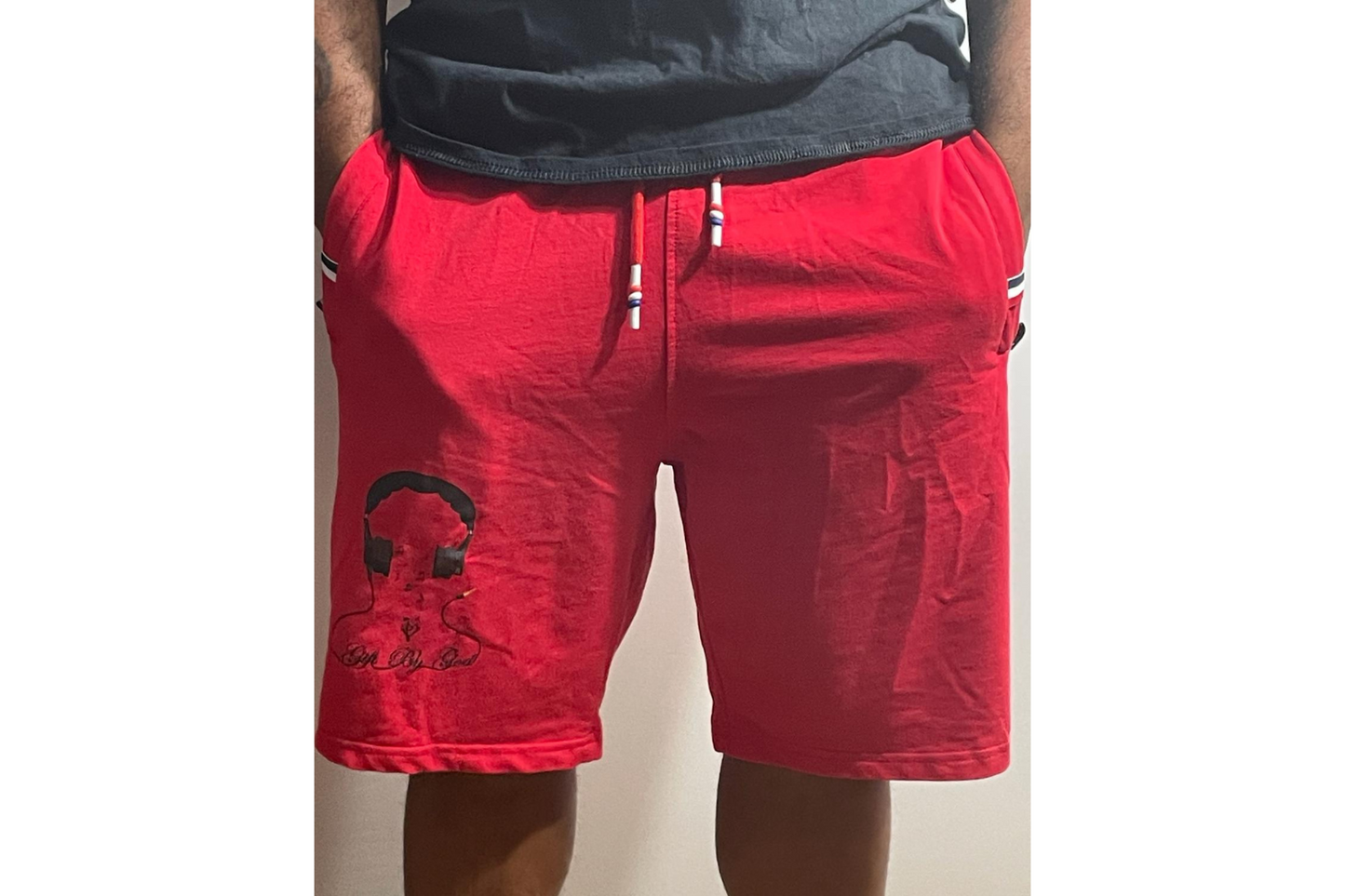 Red short with black logo