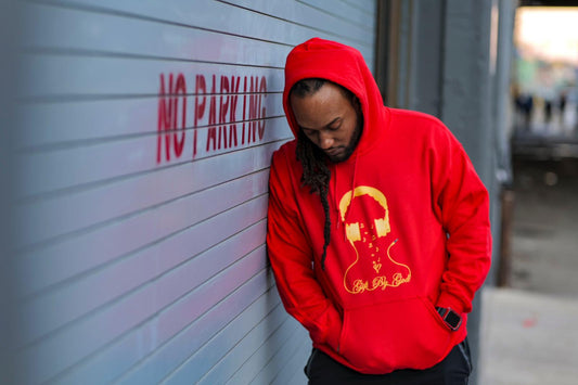 Red Hoodie with gold logo